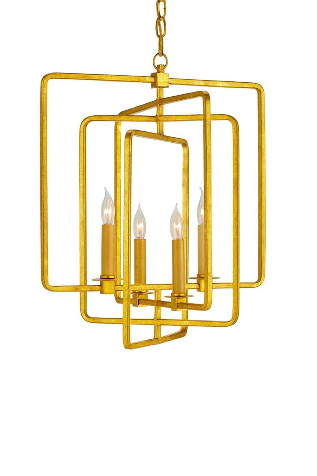 Metro Square Chandelier - Gold Leaf