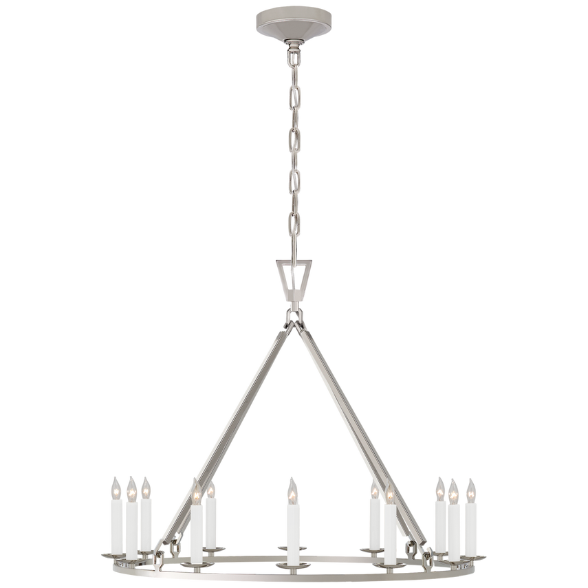 Darlana Large Single Ring Chandelier in Polished Nickel