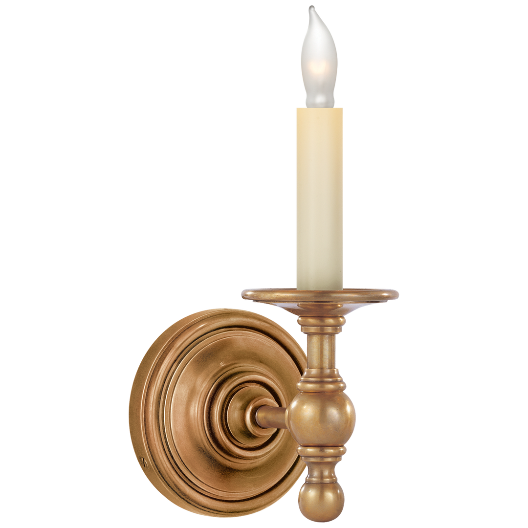 Classic Single Sconce in Hand-Rubbed Antique Brass