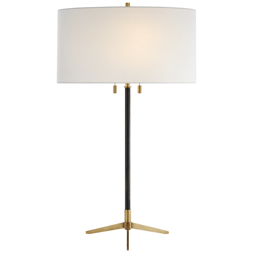 Caron Table Lamp in Bronze with Antique Brass