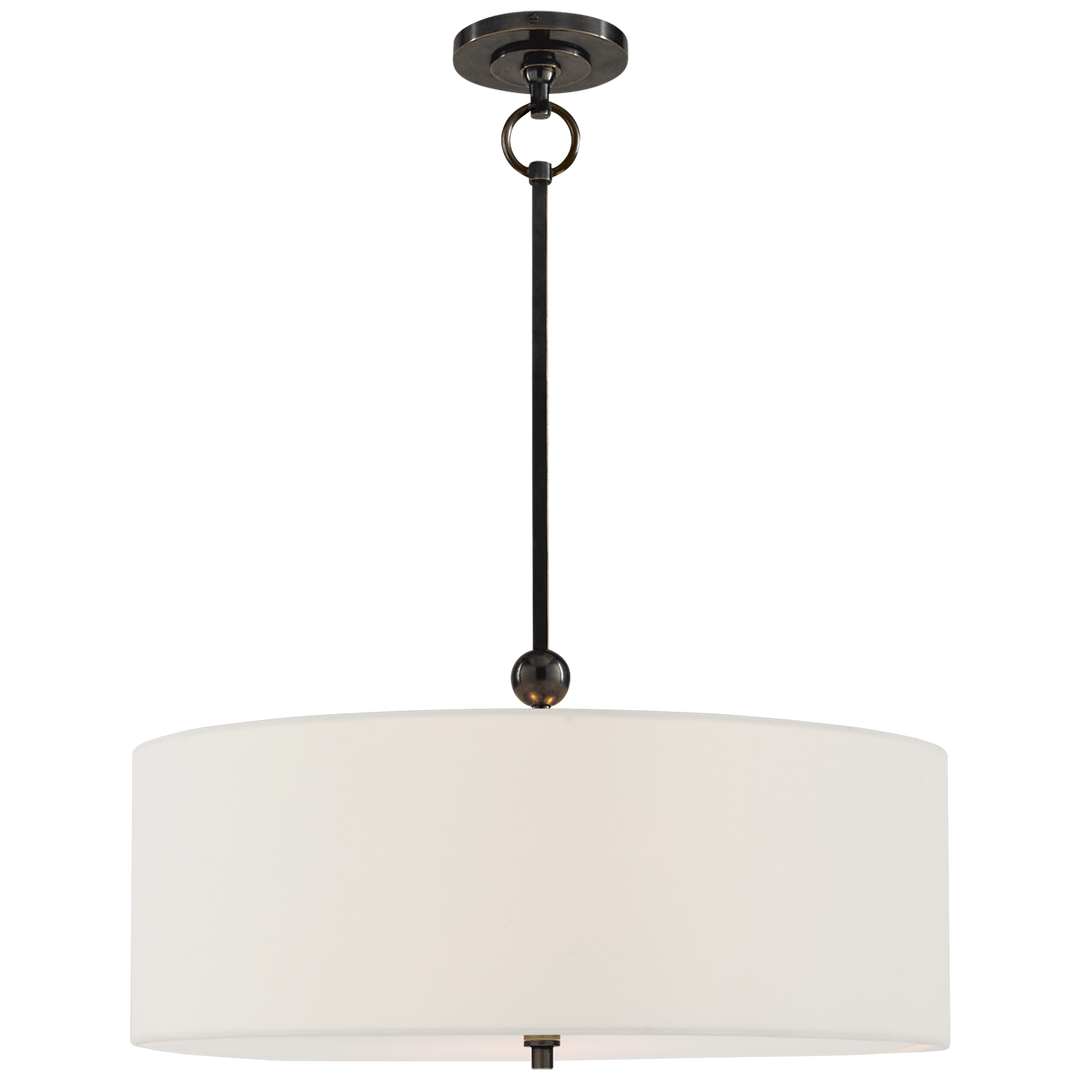Reed Hanging Shade in Bronze with Linen Shade