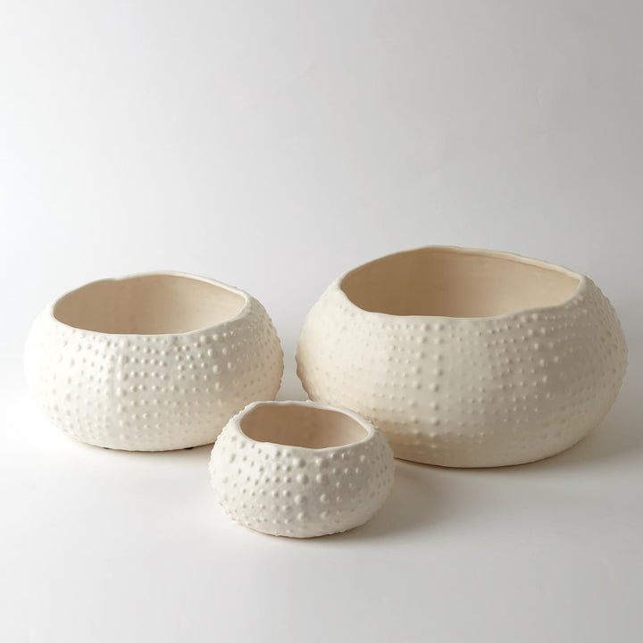 Ceramic Urchin Bowl - Matte White - Medium