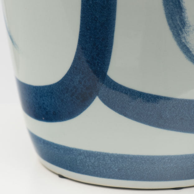 Brushstroke Blue & White Garden Stool