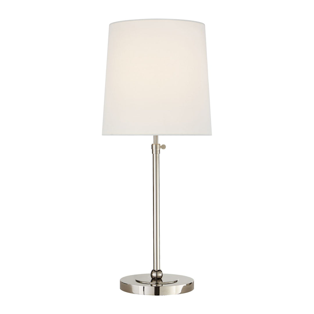 Bryant Large Table Lamp in Polished Nickel with Linen Shade