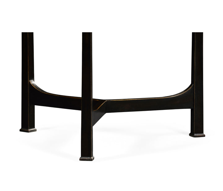 Églomisé &amp; Bronze Iron Trefoil Lamp Table