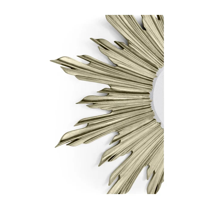 Small Antique Silver Wall Mirror Sunburst