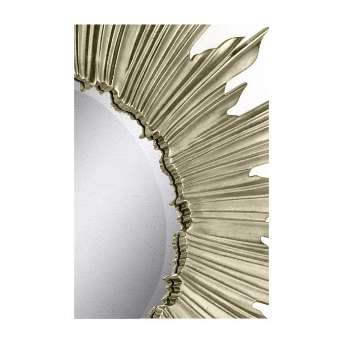 Small Antique Silver Wall Mirror Sunburst