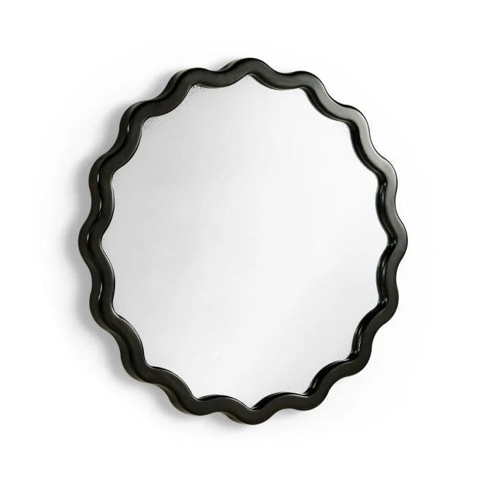 Keste Round Mirror in Faux Bronze