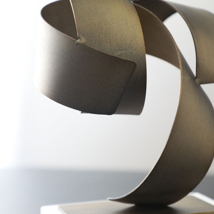 Golden Grace Abstract Iron & Marble Sculpture
