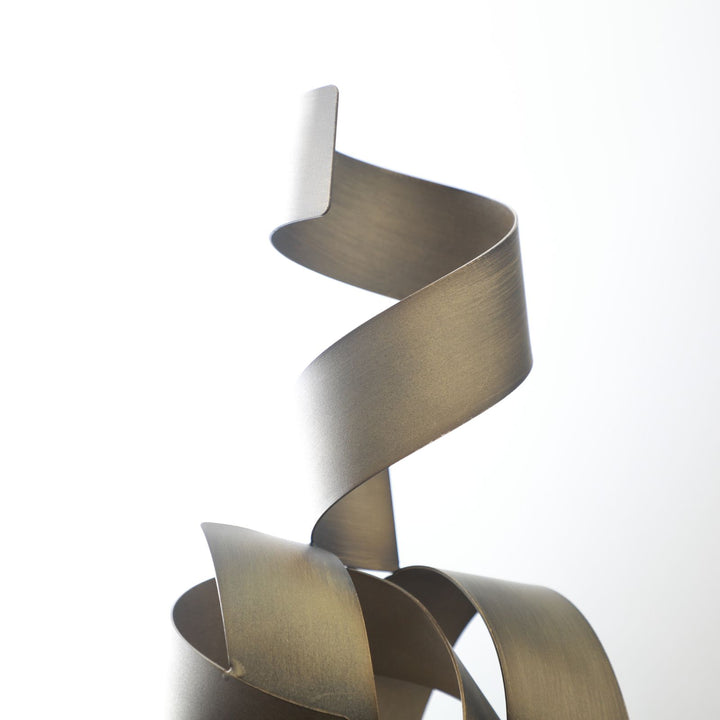 Golden Grace Abstract Iron & Marble Sculpture