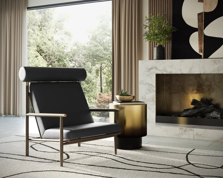 Biko Lounge Chair - Black Leather
