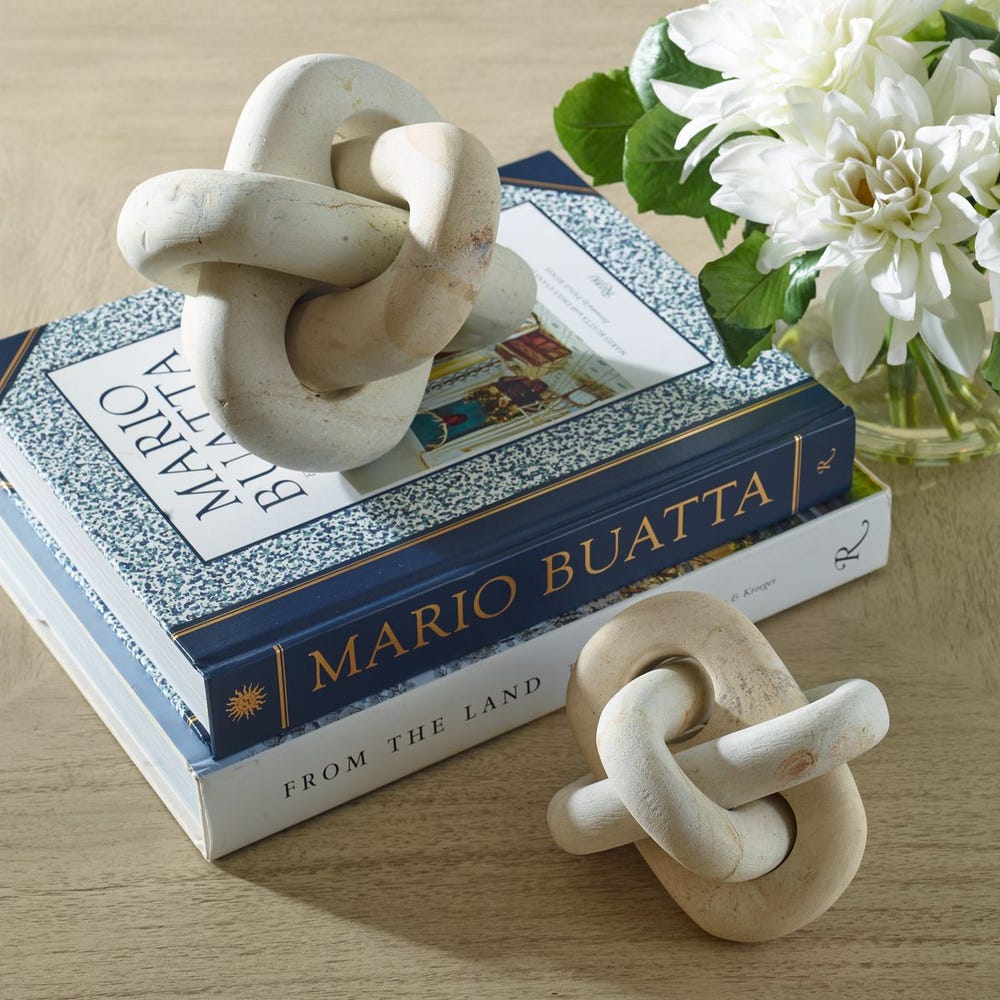 Limestone Link Indoor/Outdoor Sculptures - Set of 2