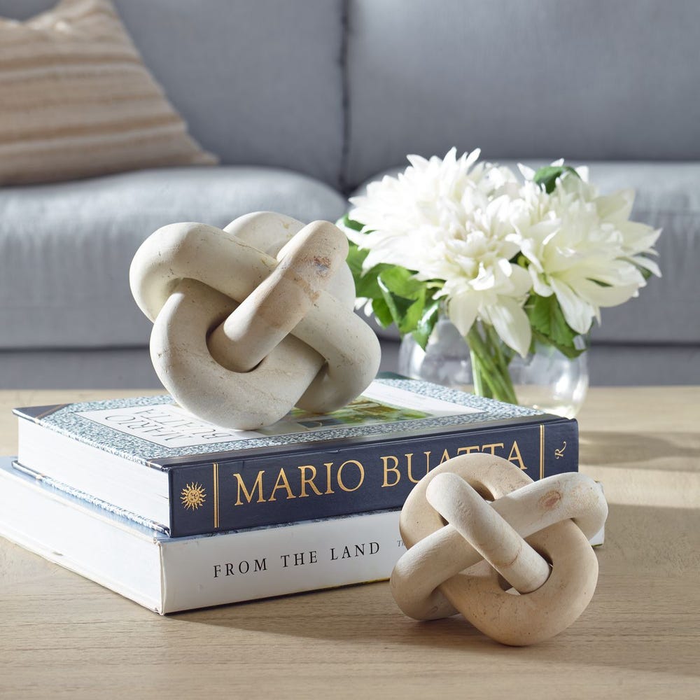 Limestone Link Indoor/Outdoor Sculptures - Set of 2