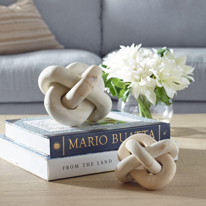 Limestone Link Indoor/Outdoor Sculptures - Set of 2