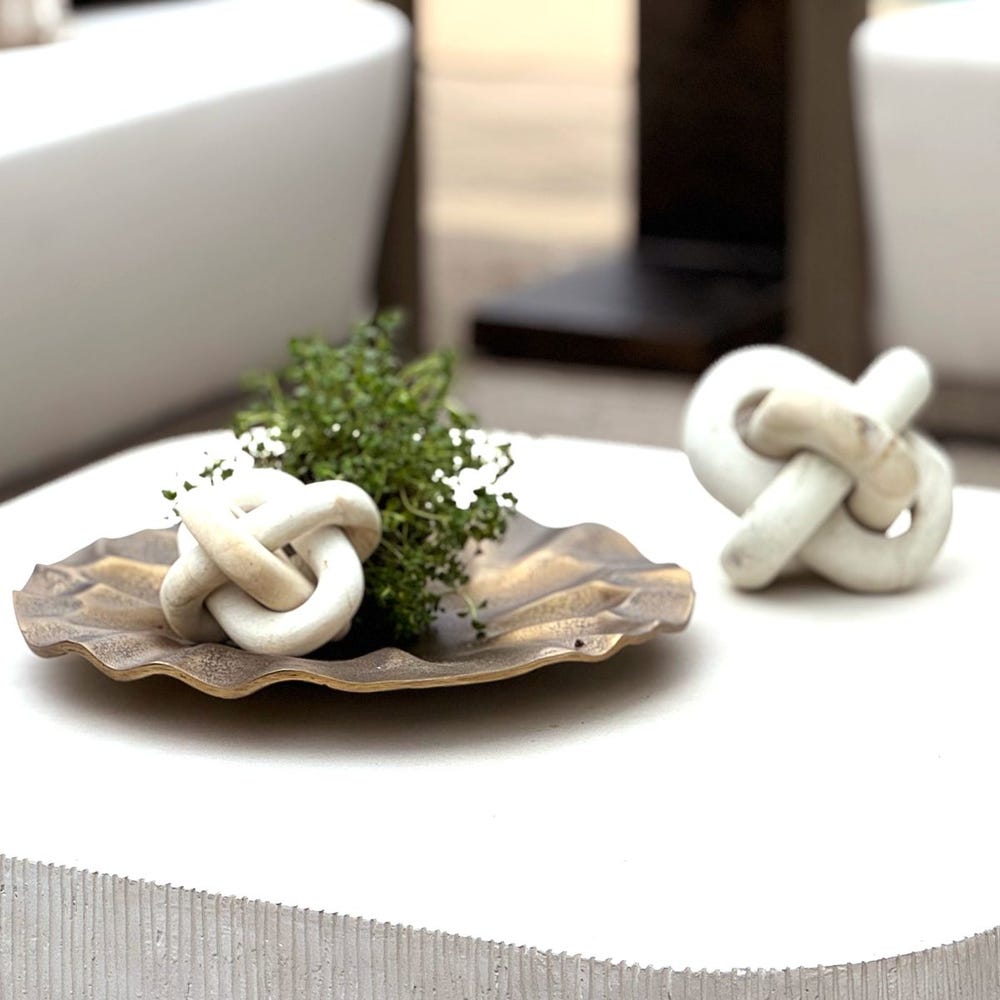 Limestone Link Indoor/Outdoor Sculptures - Set of 2