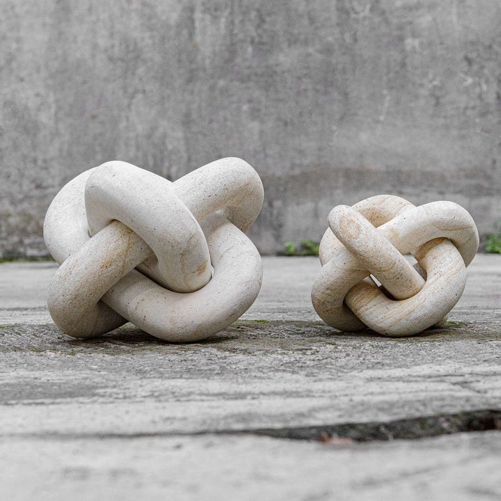 Limestone Link Indoor/Outdoor Sculptures - Set of 2