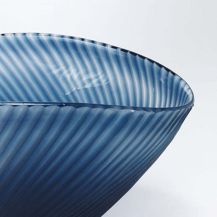 Blue Glass Wave Bowl - Small