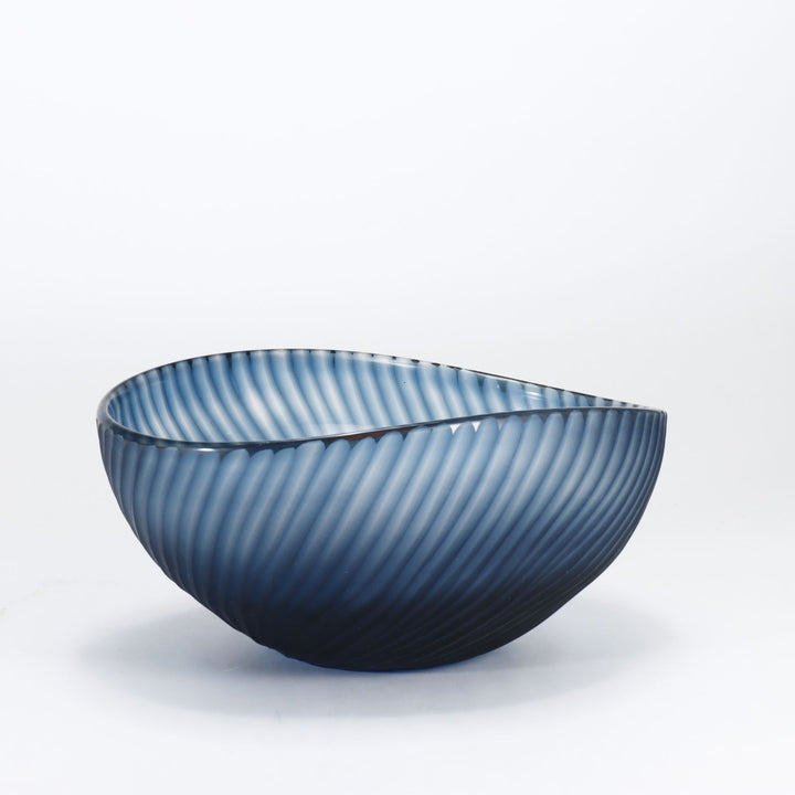 Blue Glass Wave Bowl - Small