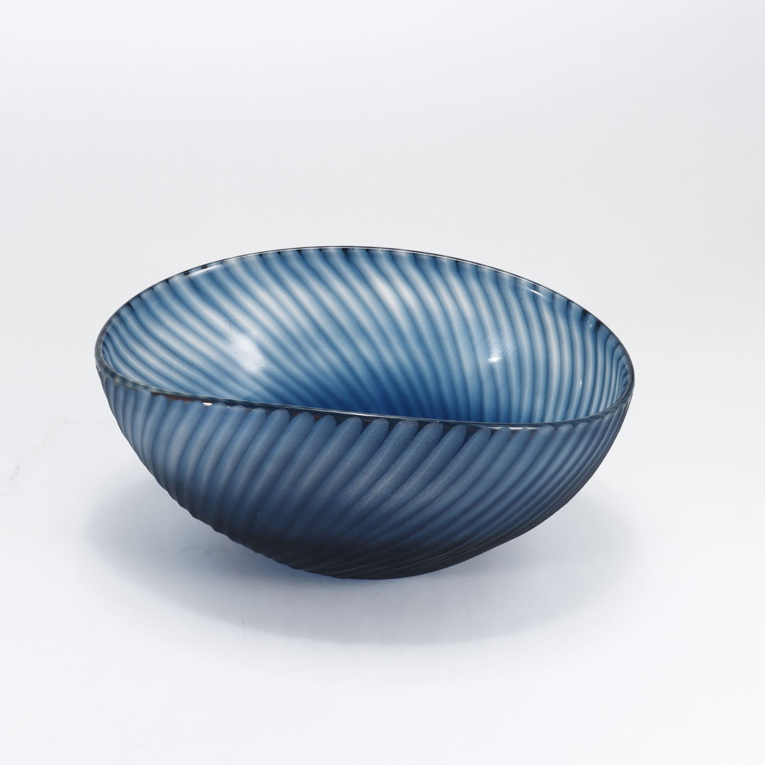 Blue Glass Wave Bowl - Small