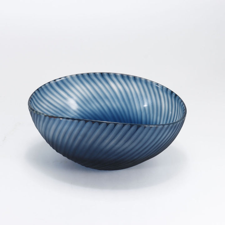 Blue Glass Wave Bowl - Small