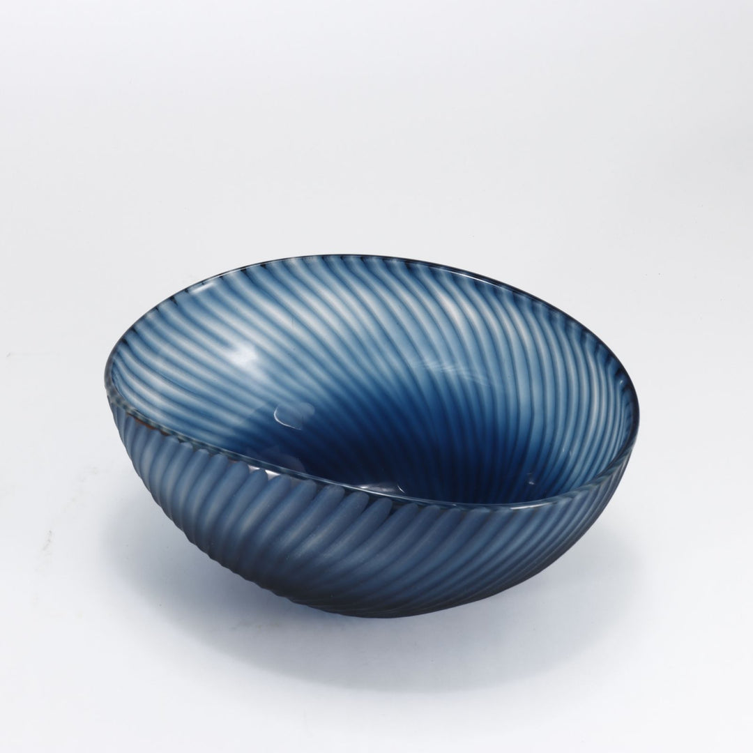Blue Glass Wave Bowl - Small