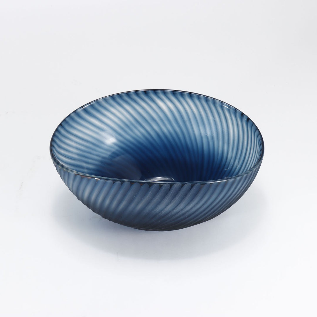 Blue Glass Wave Bowl - Small