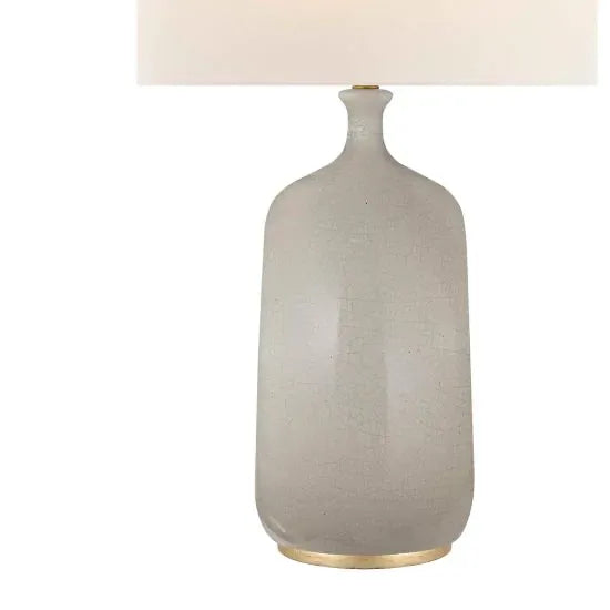 Culloden Table Lamp in Bone Craquelure Finish With Linen Shade