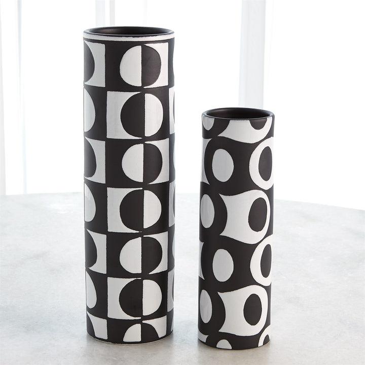 Black/White Circles Vase - Small