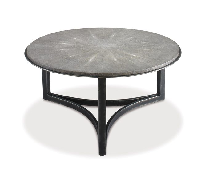 Niko Cocktail Table in Charcoal Shagreen