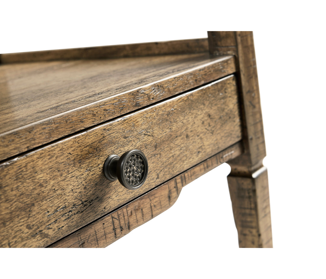 Casual Square Lamp Table - Driftwood Finish