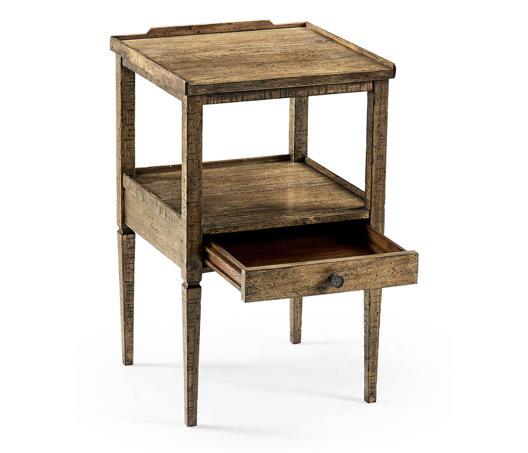 Casual Square Lamp Table - Driftwood Finish