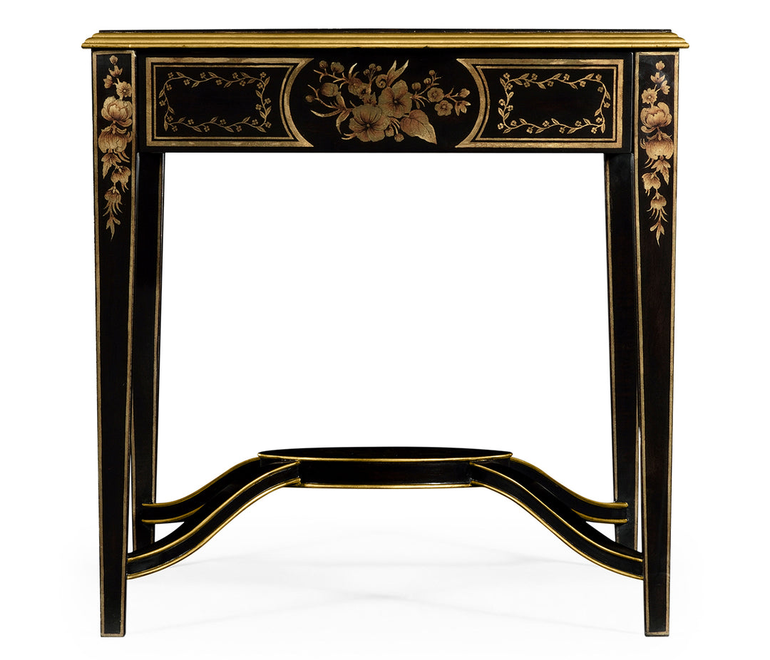 Black & Églomisé Square Side Table