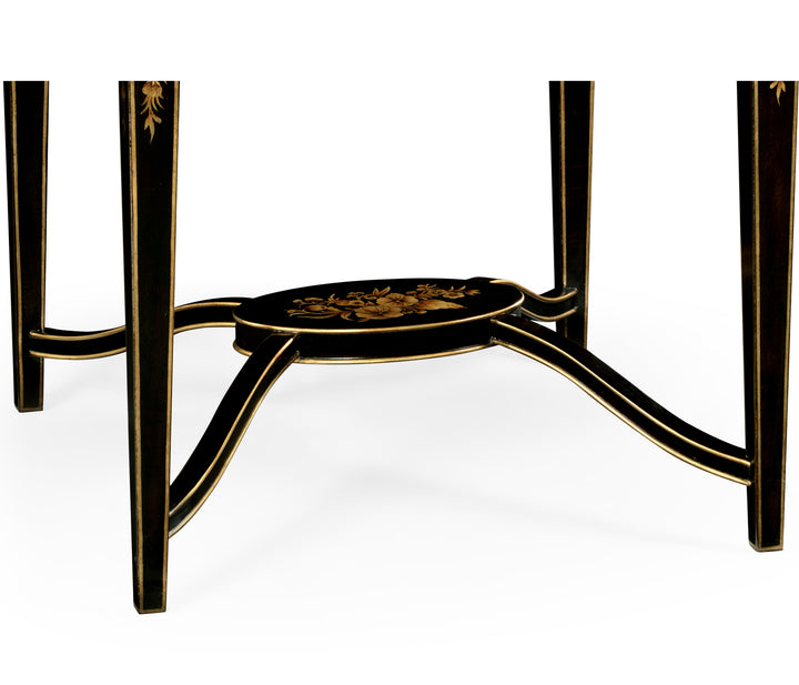 Black & Églomisé Square Side Table