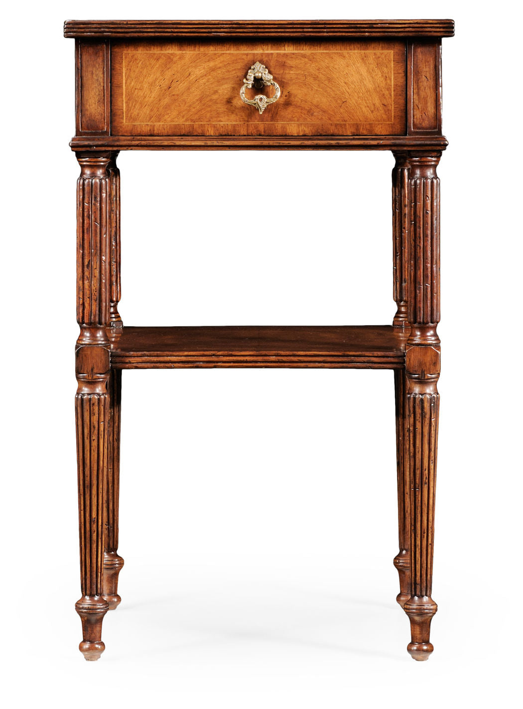Regency Style Walnut Bedside Table