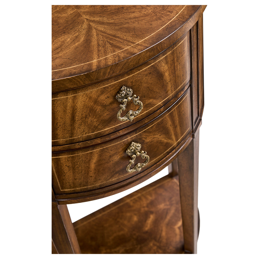 Crotch Walnut Demilune Narrow Console