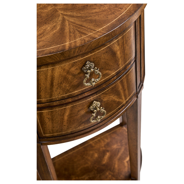 Crotch Walnut Demilune Narrow Console