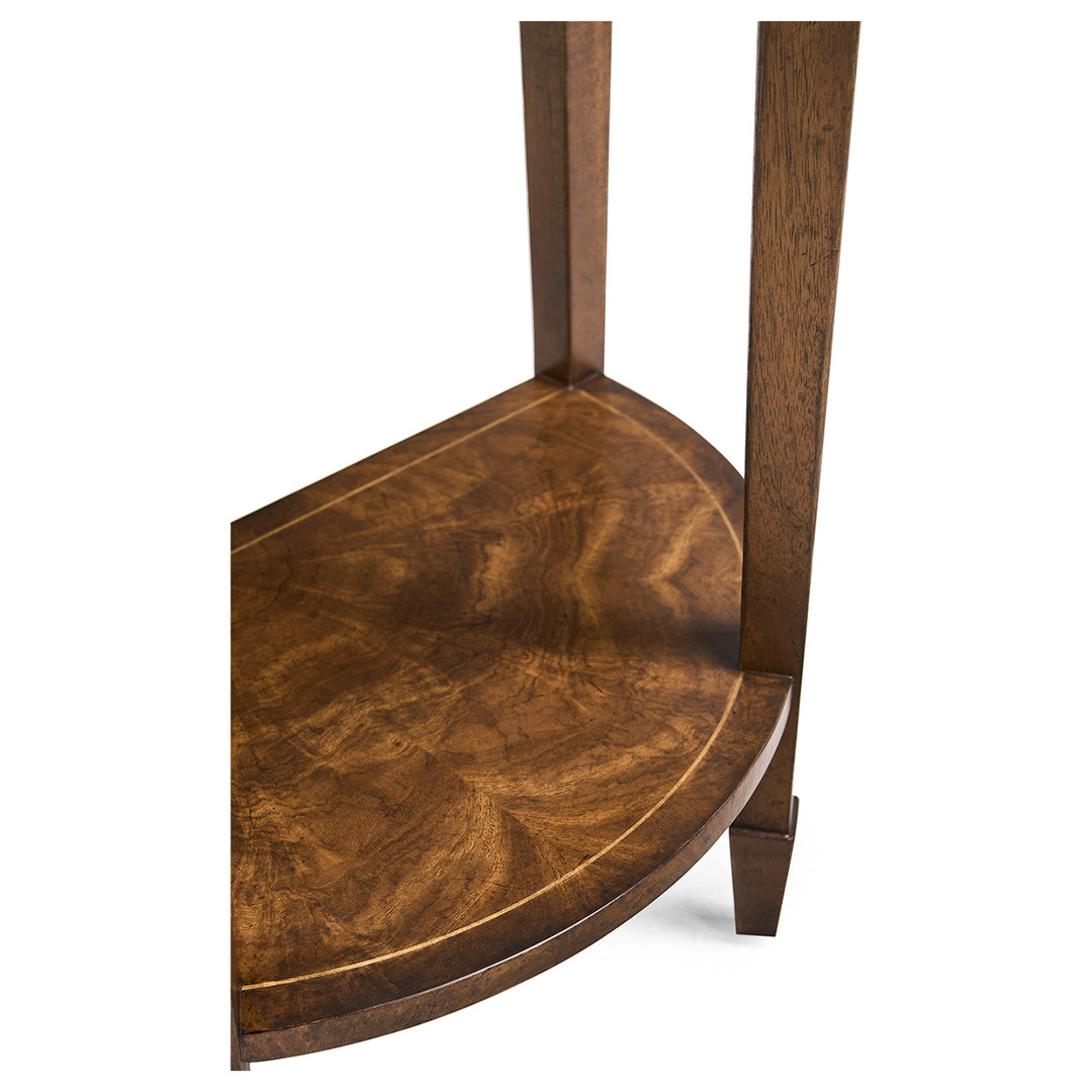 Crotch Walnut Demilune Narrow Console