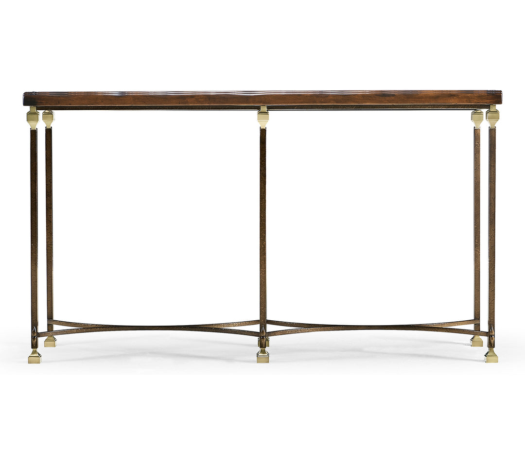 Argentinian Walnut Parquetry & Iron Console