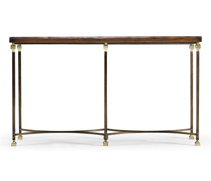 Argentinian Walnut Parquetry & Iron Console