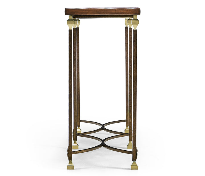 Argentinian Walnut Parquetry & Iron Console
