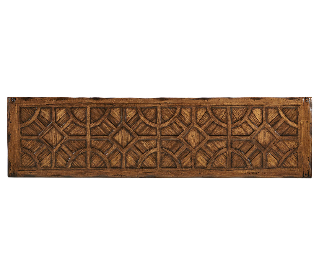 Argentinian Walnut Parquetry & Iron Console