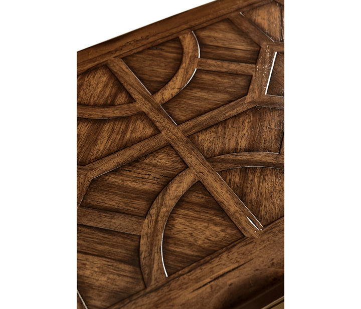 Argentinian Walnut Parquetry & Iron Console
