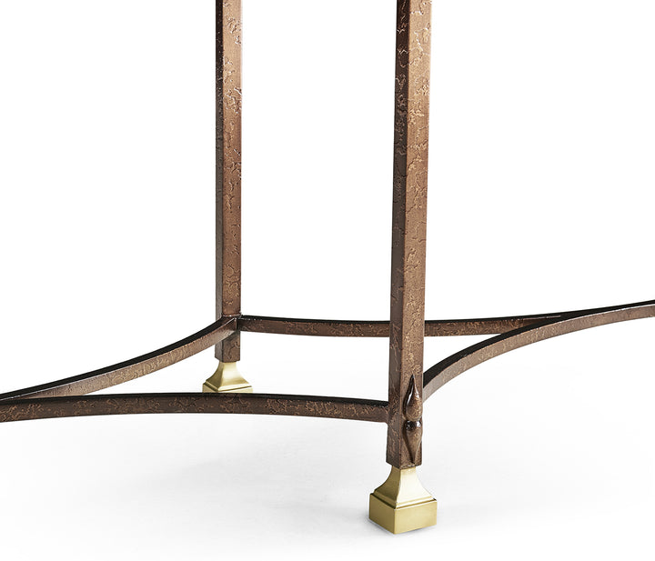 Argentinian Walnut Parquetry & Iron Console