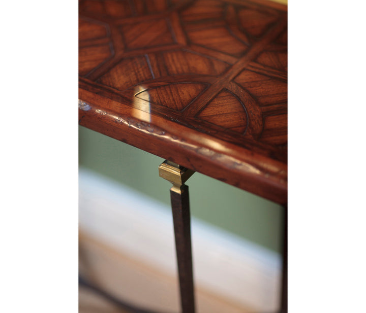 Argentinian Walnut Parquetry & Iron Console