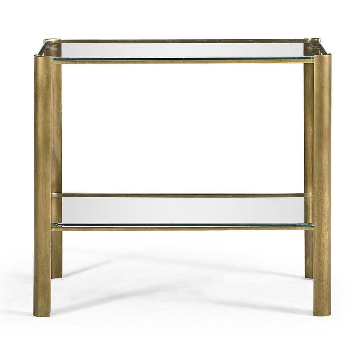 Avant Garde Brass &amp; Glass End Table