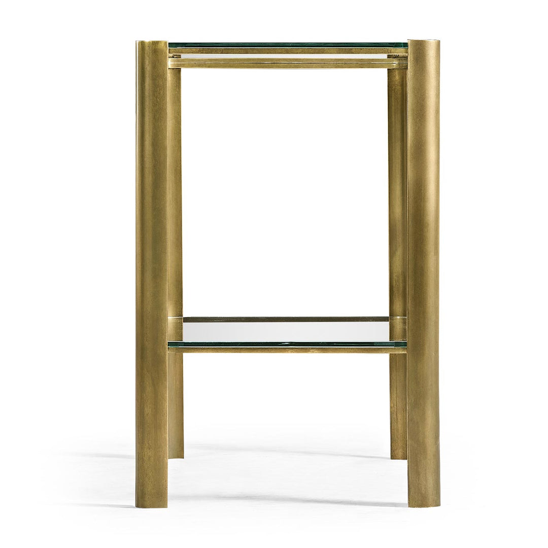 Avant Garde Brass &amp; Glass End Table