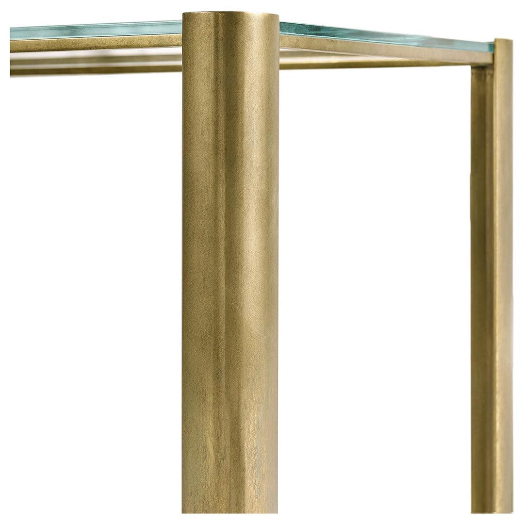 Avant Garde Brass &amp; Glass End Table