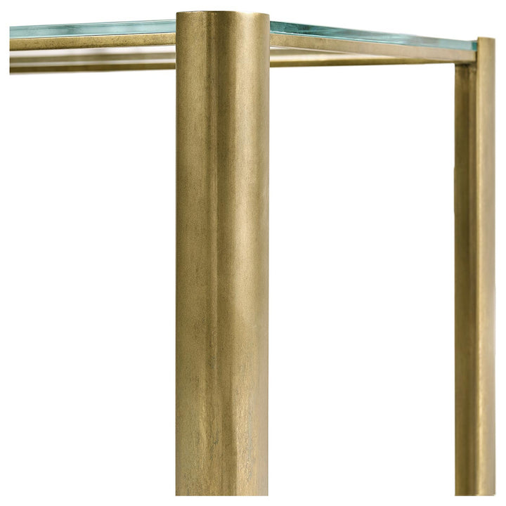 Avant Garde Brass &amp; Glass End Table