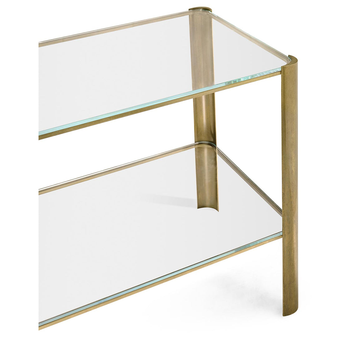 Avant Garde Brass &amp; Glass End Table
