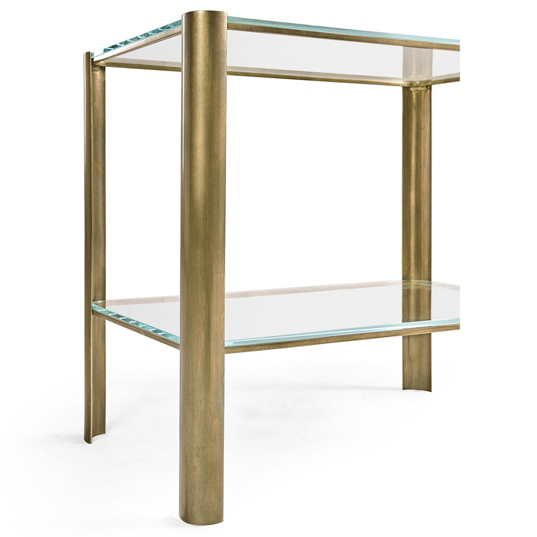 Avant Garde Brass &amp; Glass End Table